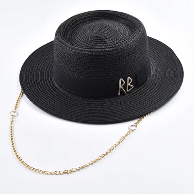 Summer Straw Hats for Women Ribbon Decoration Elegant Ladies Party Dress Hats