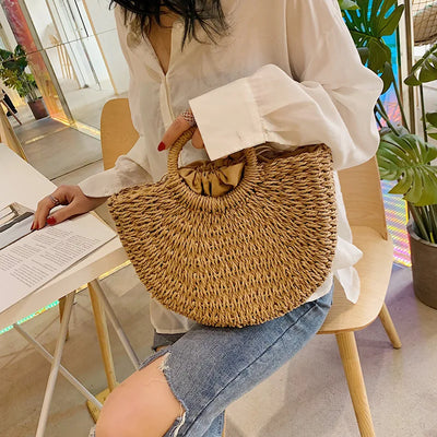 Summer Handmade Bags for Women Beach Weaving Ladies Straw Bag