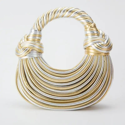 Handbags for Women 2024 New Gold Luxury Designer Brand Handwoven